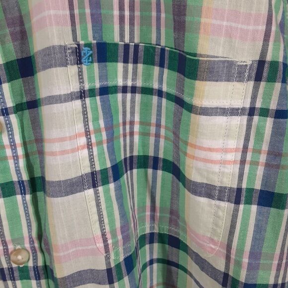 Izod Saltwater Relaxed Classics Shirt Mens XL Plaid Short Sleeve Button Up - Picture 2 of 7